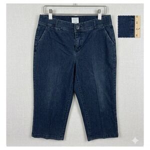 Christopher & Banks Signature Comfort Dark Wash Denim Capris Womens 12 Cropped